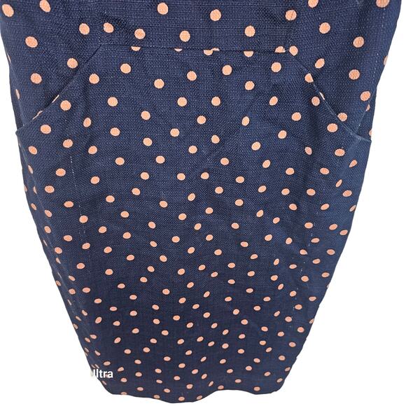 Boden Dress Sheath Dress Knee Length Dress Polka Dot Dress 10R Blue Martha - Picture 3 of 12